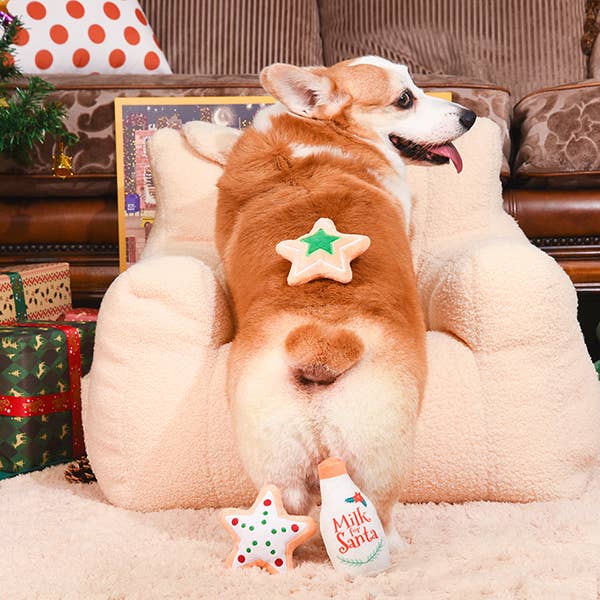 Hugsmart Products Inc - Wholesale Pet Plush Toy - Dog - HugSmart Pet - Happy Woofmas | Milk & Cookies - Plush Toy