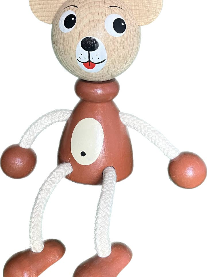 Wooden Bouncie Toy - Baby Bear - Handcrafted for wholesale by Toywood