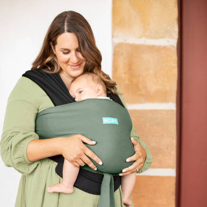 Moby - Wholesale Baby Carrier - Moby Easy Wrap Olive/Onyx- ECOM BOX JUNE 20248