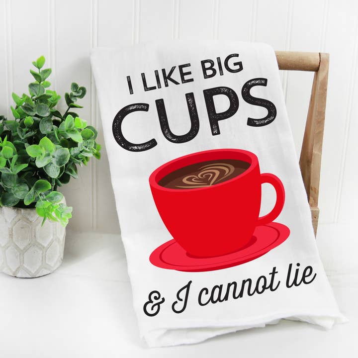 Love You a Latte Shop - Vente Torchons - J'aime les grosses tasses et je ne peux pas mentir un torchon