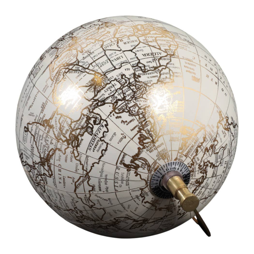 Sagebrook Home - Wholesale Desk Globe - Resin Wood Base Globe Sculpture - Natural, 10 in.11