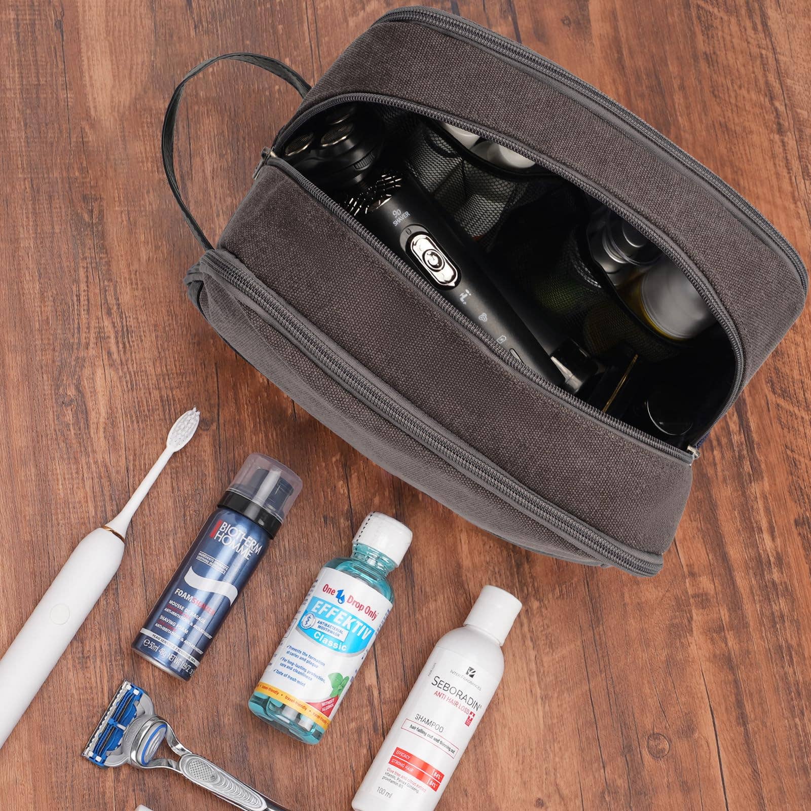 wandf - Wholesale Toiletry Bag - Men's - Canvas Travel Toiletry Shaving Bag Hanging Dopp Kit Unisex30
