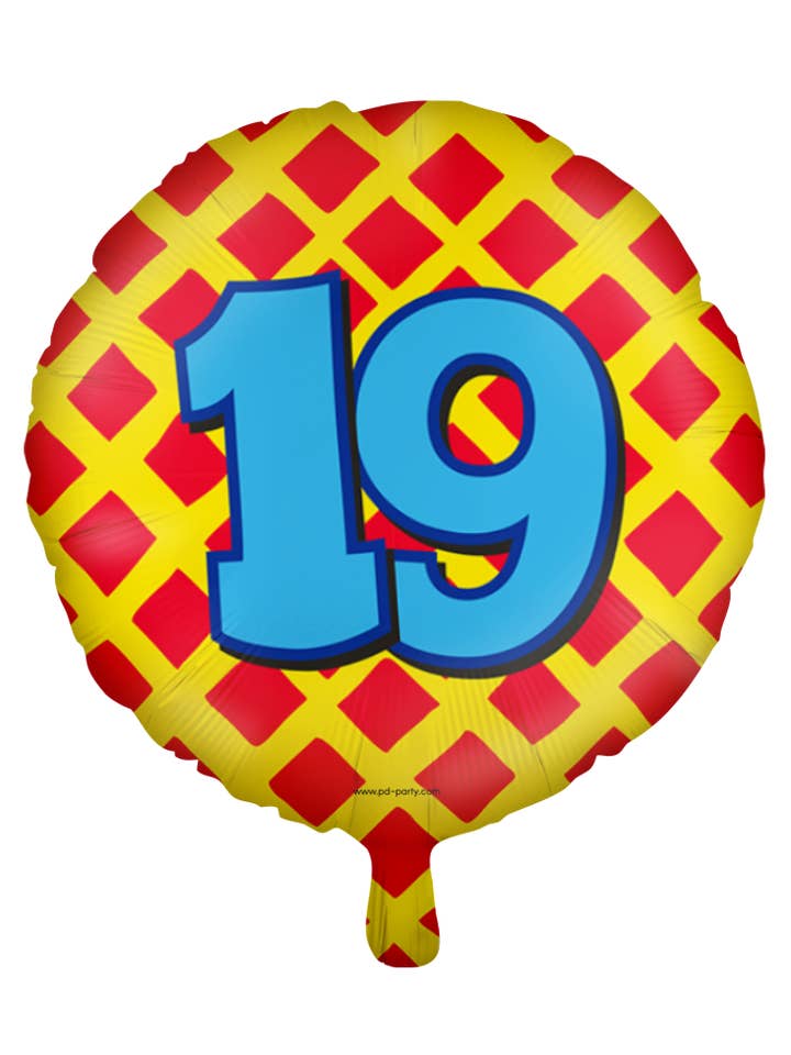 Happy foil balloons - 19 years for wholesale by PD Party