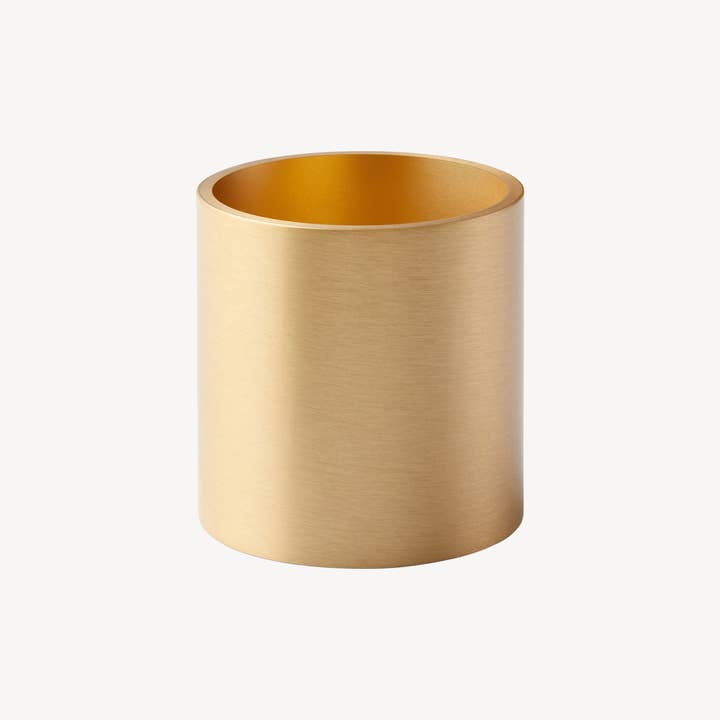 Roman Satin Dinner Candle Holder - Satin Brass for wholesale by Candle Flair