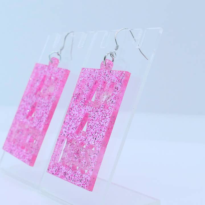DO YOU EAR ME - Wholesale Dangle Earrings - Glitter earrings "I am a bitch / I am a boss"1