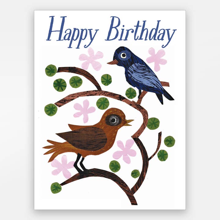 Happy Birthday Birds on a Branch Card for wholesale by Paste
