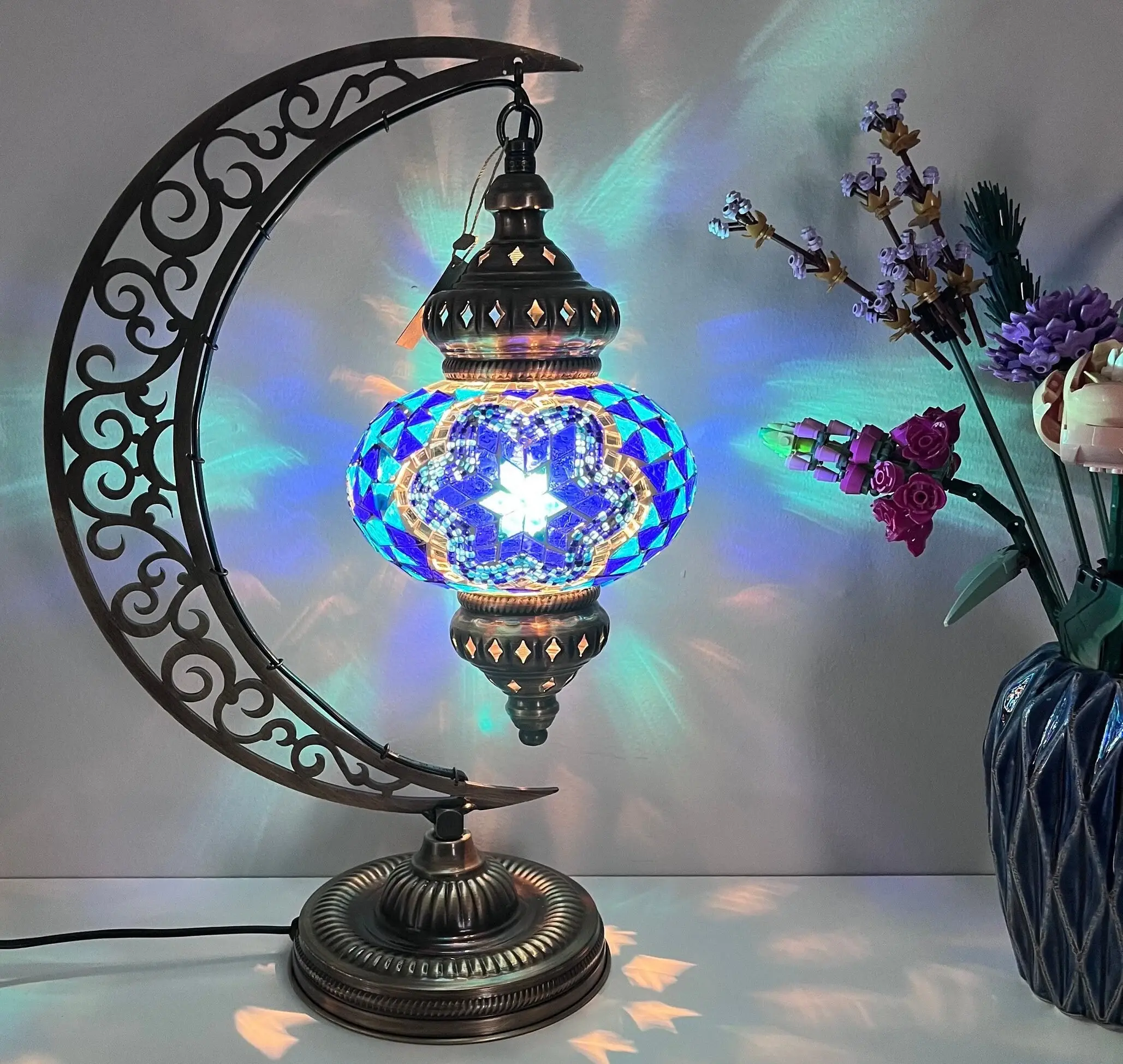 Mediterranean Collection - Wholesale Accent/Desk Lamp - Turkish Mosaic Moon Lamps2