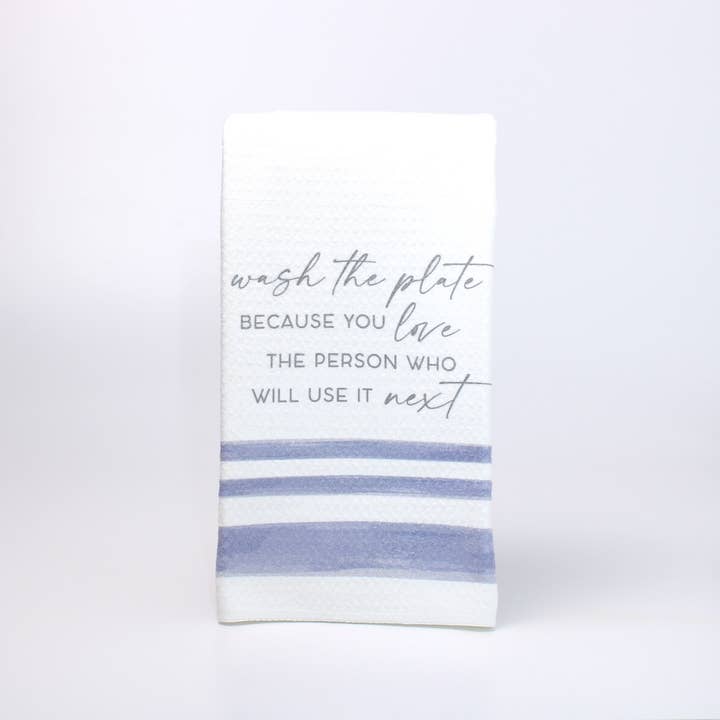 Sketch + Sentiment - Wholesale Tea Towel - Wash the Plate Tea Towel, Mother Teresa Quote Catholic Decor