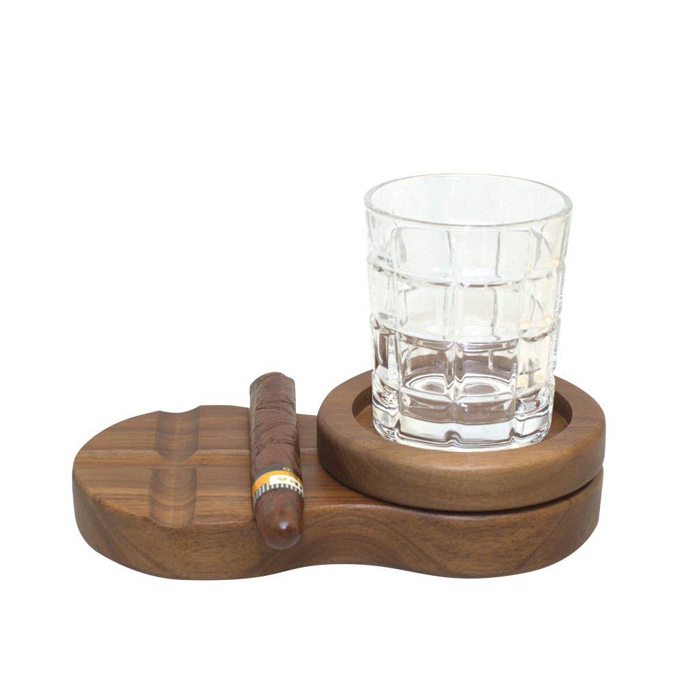 AULICA - Wholesale Cocktail/Liquor Glass - 310ml whiskey glass with wooden tray0