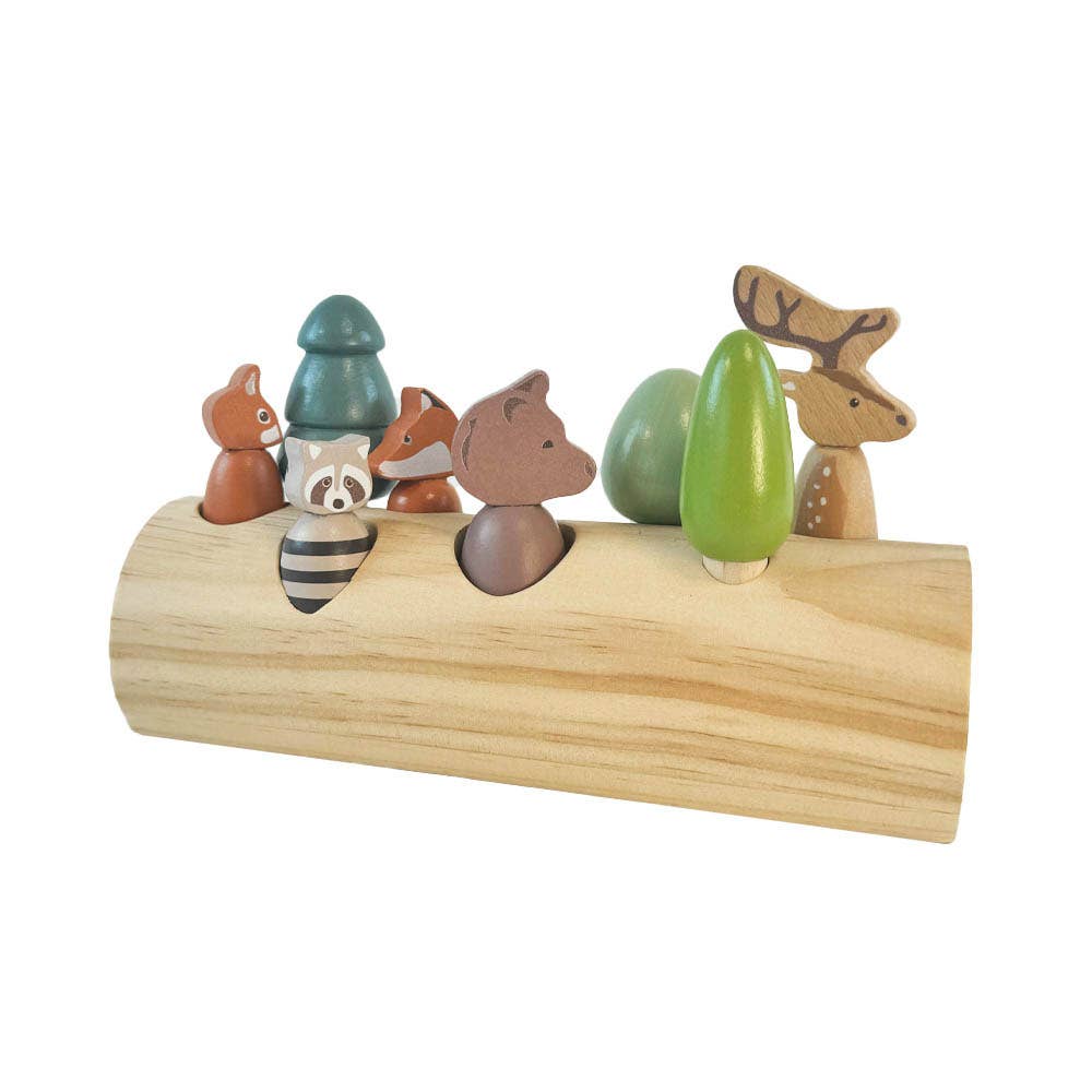 Egmont - Wholesale Wood Toy - Kids - Forest Animals In A Log1