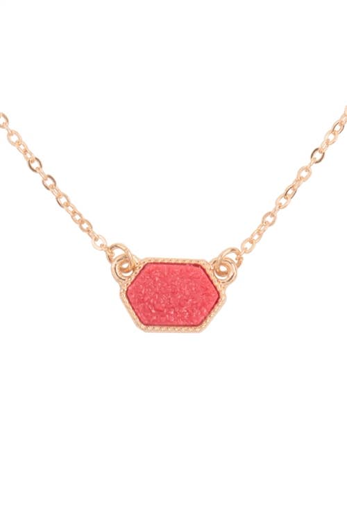 MYS Wholesale Inc - Wholesale Jewelry Set - Druzy Hexagon Pendant Necklace Earring Set8