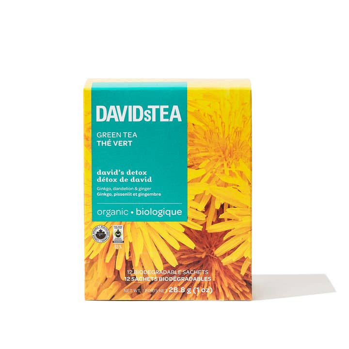 DAVIDsTEA - Wholesale Tea Bags - Pack of 12 tea bags - Organic David's Detox