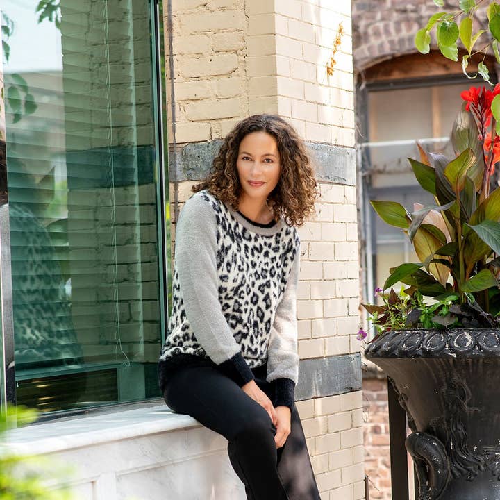 Furry Animal Jacquard Sweater for wholesale by Skye's the Limit