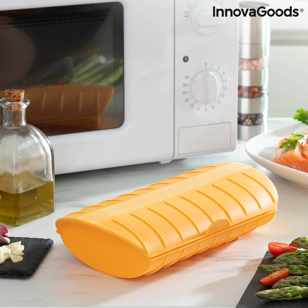 InnovaGoods – Ferramenta/gadget de cozinha por atacado – Estojo de Silicone para Cozinhar a Vapor com Receitas Cooksty1