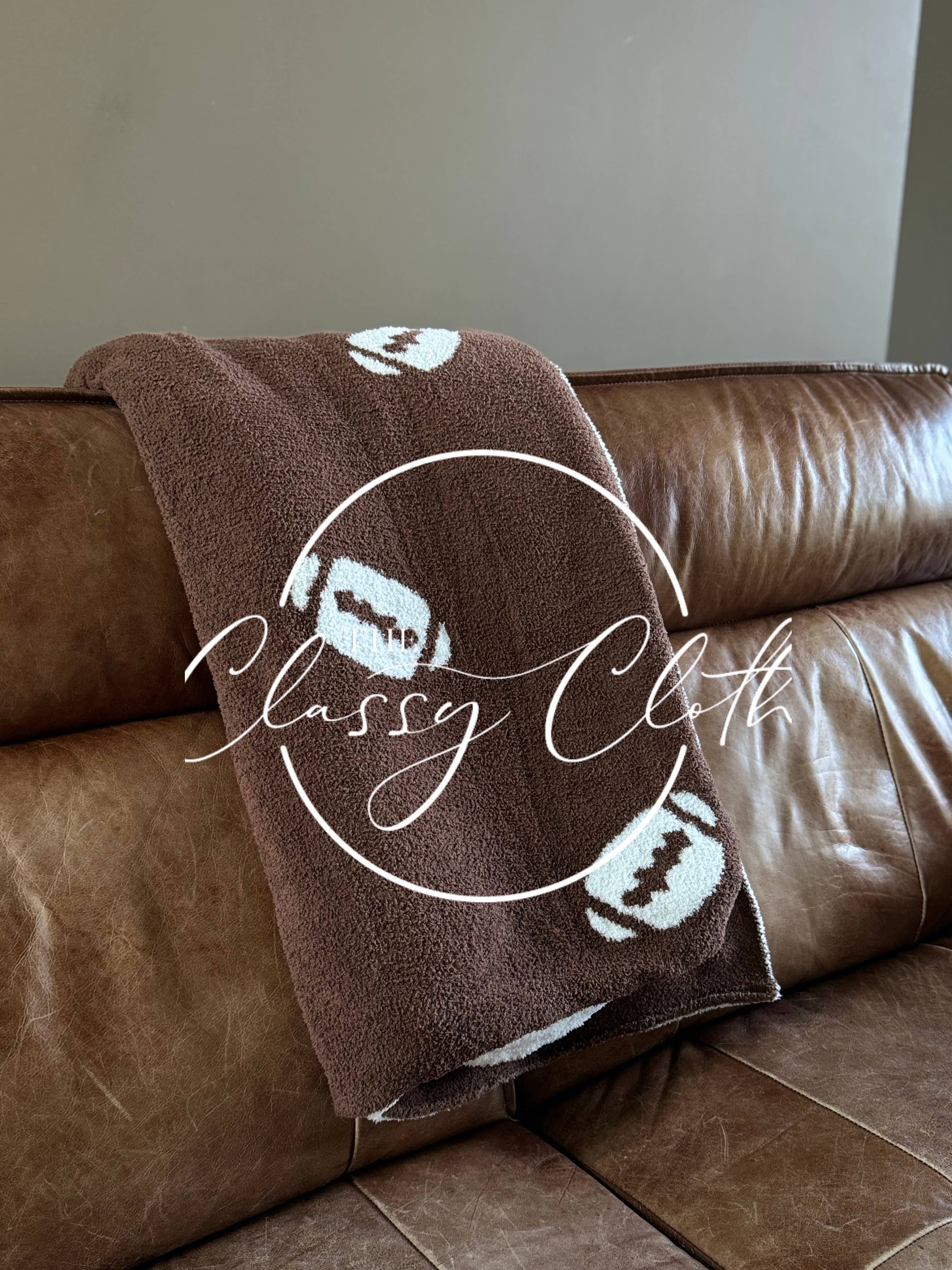 The Classy Cloth WS - Vente Plaids - Couverture de football de luxe - Marron foncé RTS2
