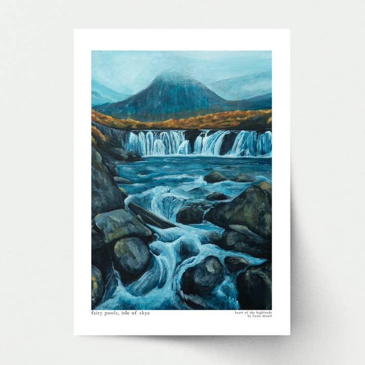 Fairy Pools, Isle of Skye, Scotland, Fine Art Print for wholesale by Lizzie Moult