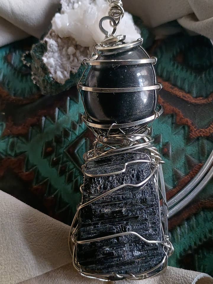 Obsidian Tourmaline Protector Talisman for wholesale by Norahz Boutique