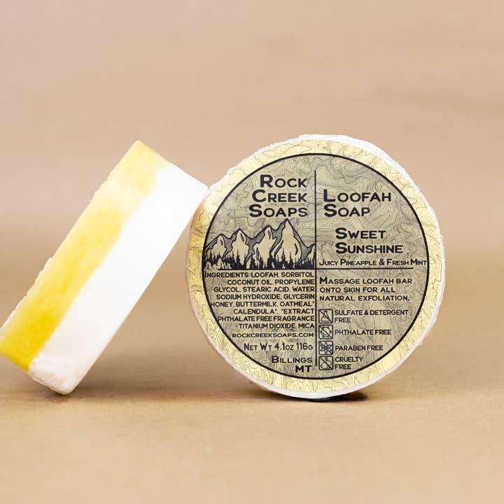 Rock Creek Soaps - Wholesale Loofah - Sweet Sunshine Loofah Soap | Pineapple Mint1