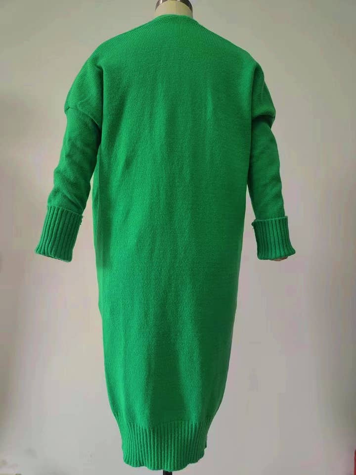 Rosa Clothing - Wholesale Cardigan - Women's - Casual Roll Up Sleeves Baggy Long Knitted Cardigan9