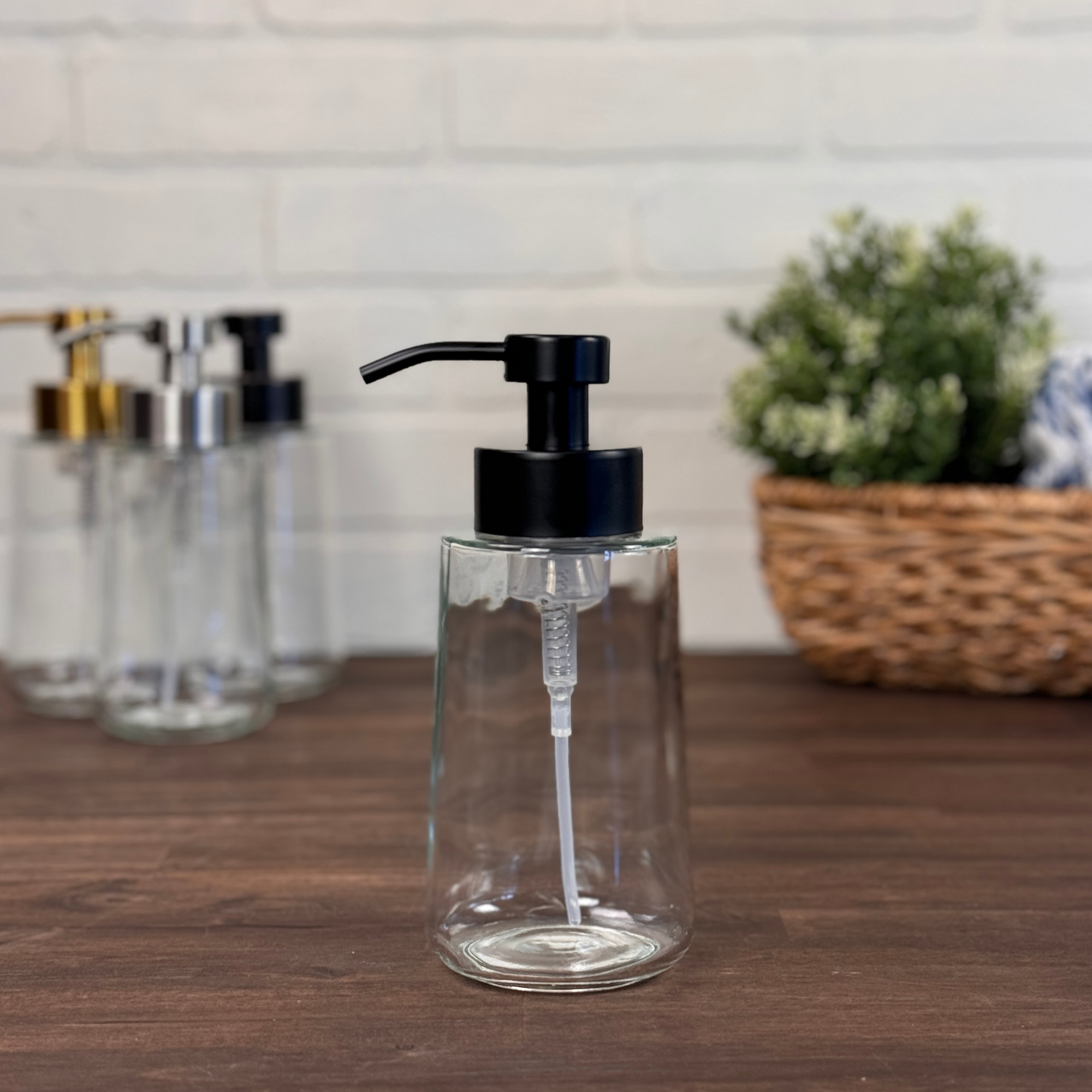 The Bottle Shoppe - Wholesale Soap Dispenser - 15oz Sonoma Foaming Glass Soap Dispenser with metal pumps4