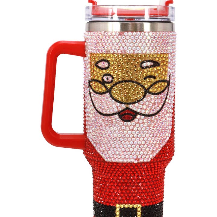 RED Happy Santa Bling Glam Insulated Tumbler for wholesale on Faire1