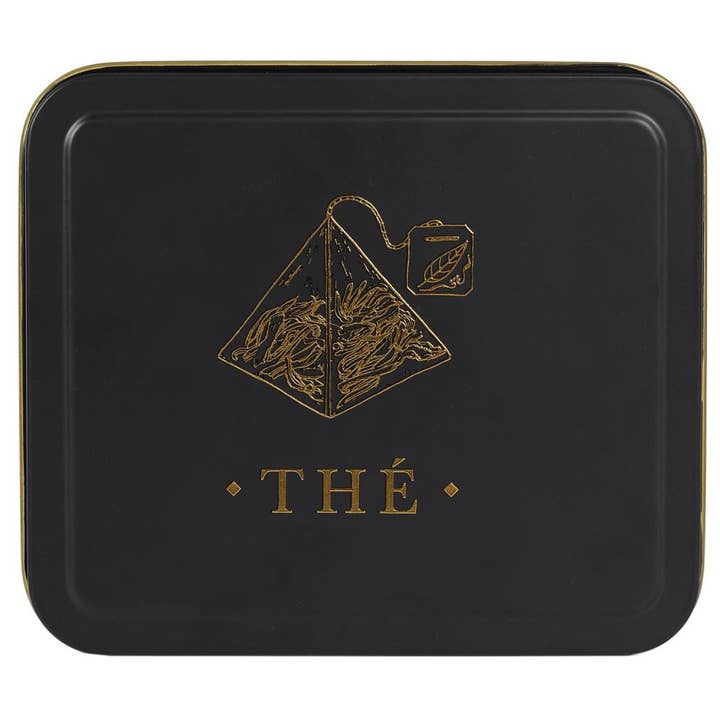 Housse De Rêve - Wholesale Decorative Box - Black and gold metal tea bag box3