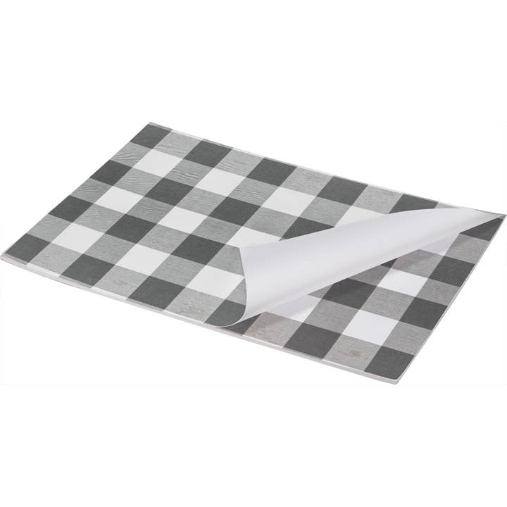 Gray Buffalo Check Paper Placemat Pad for wholesale by Primitives by Kathy