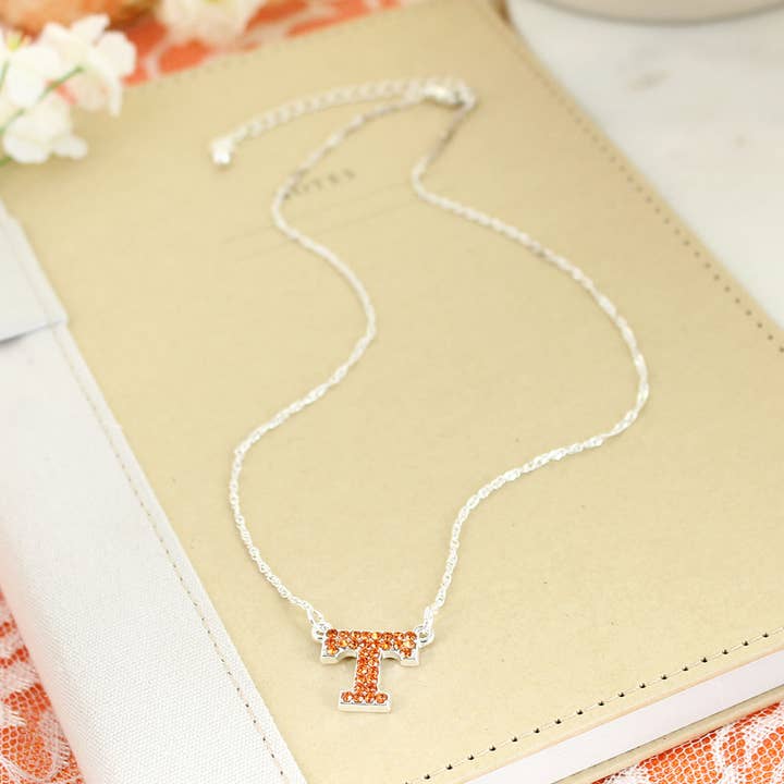 Tennessee Crystal Logo Necklace for wholesale by Seasons Jewelry
