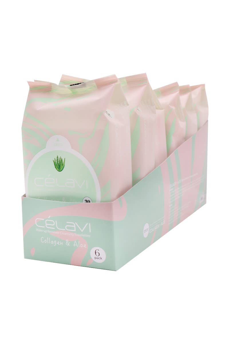 PINEAPPLE Beauty - Wholesale Face & Body Wipes - Celavi MT023 Collagen & Aloe Make-up Cleansing Towelette - 61
