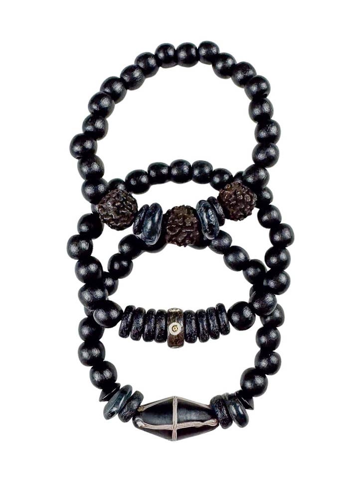 Trio Stack Bracelet Set | Nightfall for wholesale by Twine & Twig