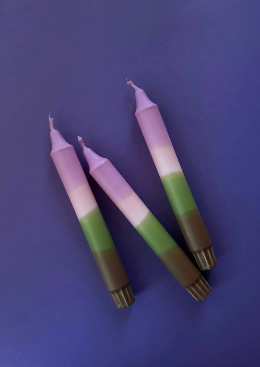 HEYLENOCHKA BERLIN – wholesale Tapered candle/candlestick – DIP DYE CANDLES SET OF 3 HEY.500