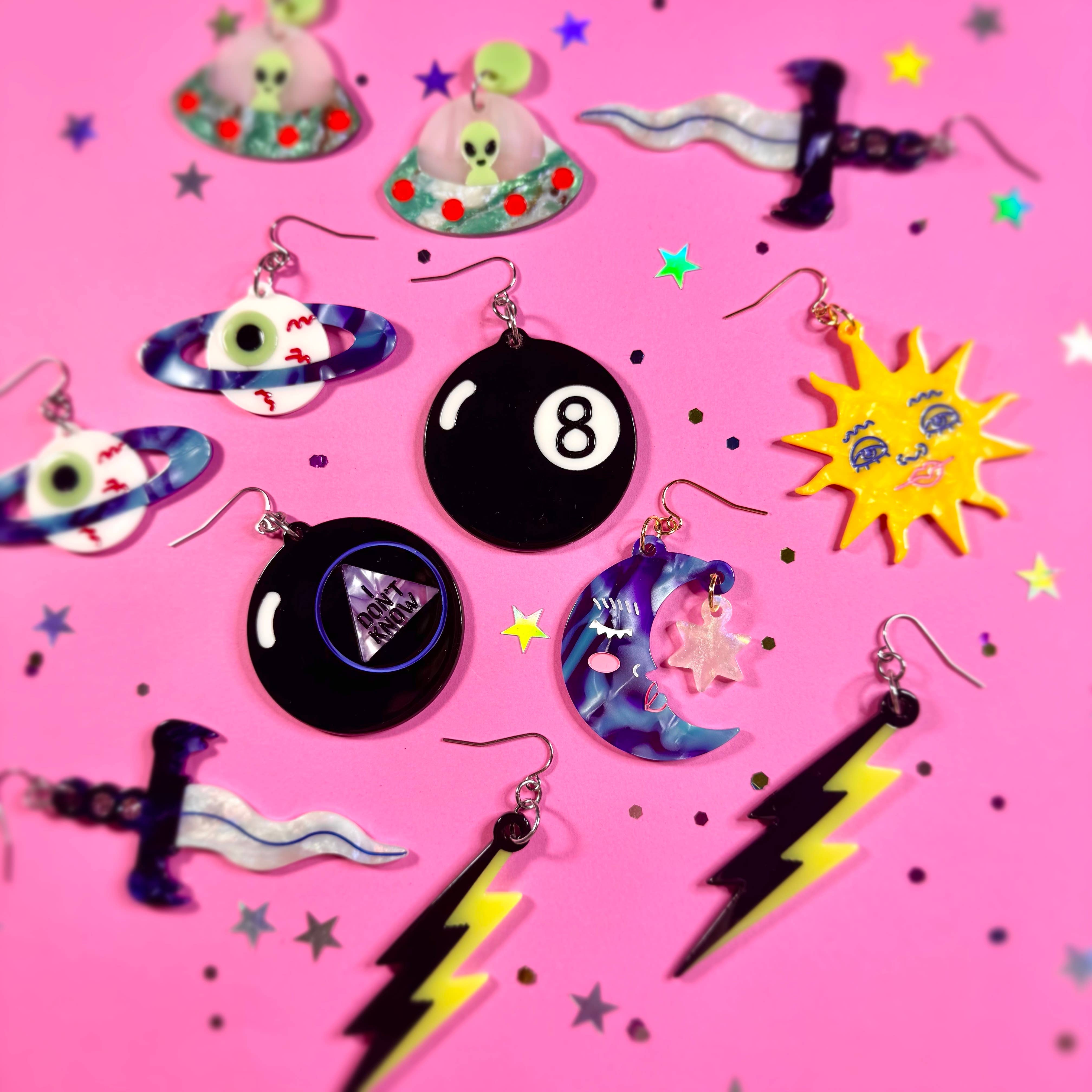 Peach Beast - Wholesale Dangle Earrings - Astro Sun + Moon Statement Earrings7
