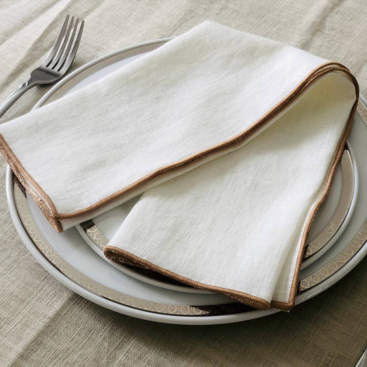 Belle Linen - Wholesale Dinner & Cloth Napkin - Blank Ivory Linen Napkins for Embroidery and Table Decor3