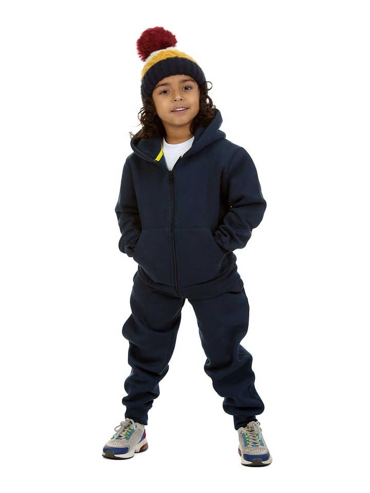 Trendy Toggs Kids Fleece Zip Up Navy Blue Tracksuit for wholesale on Faire