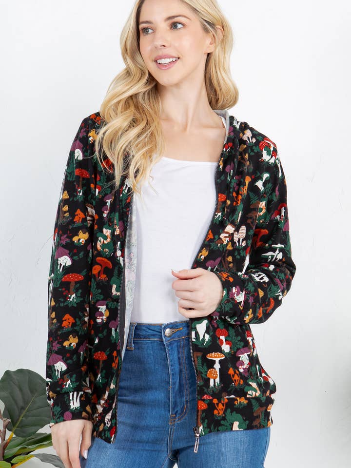 Trädgård av Svamp Dragkedja Huvtröja - Plusstorlek för wholesale av LA Soul