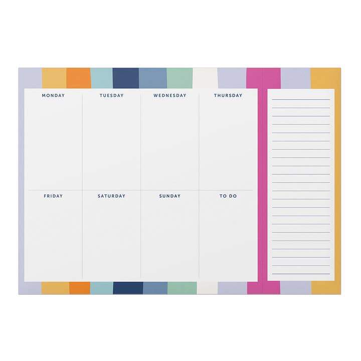 Busy B - Wholesale Planner - Weekly Planner Pad, Week To View, Organiser, Multi Stripe