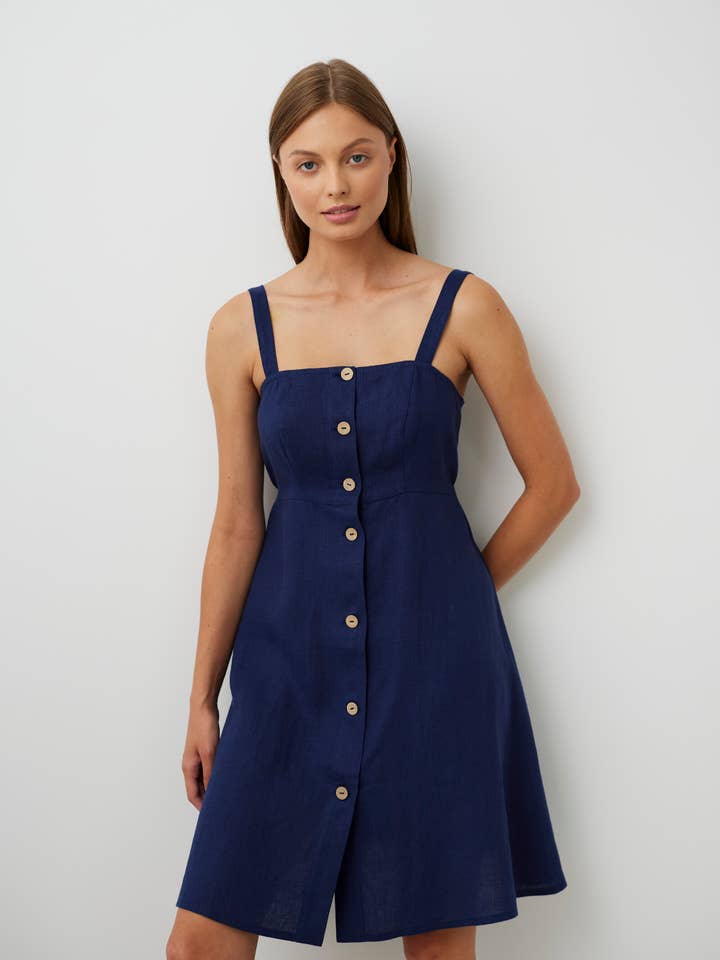 Love and Confuse - Wholesale Dress - Women's - Indie Linen Button Down Dress2