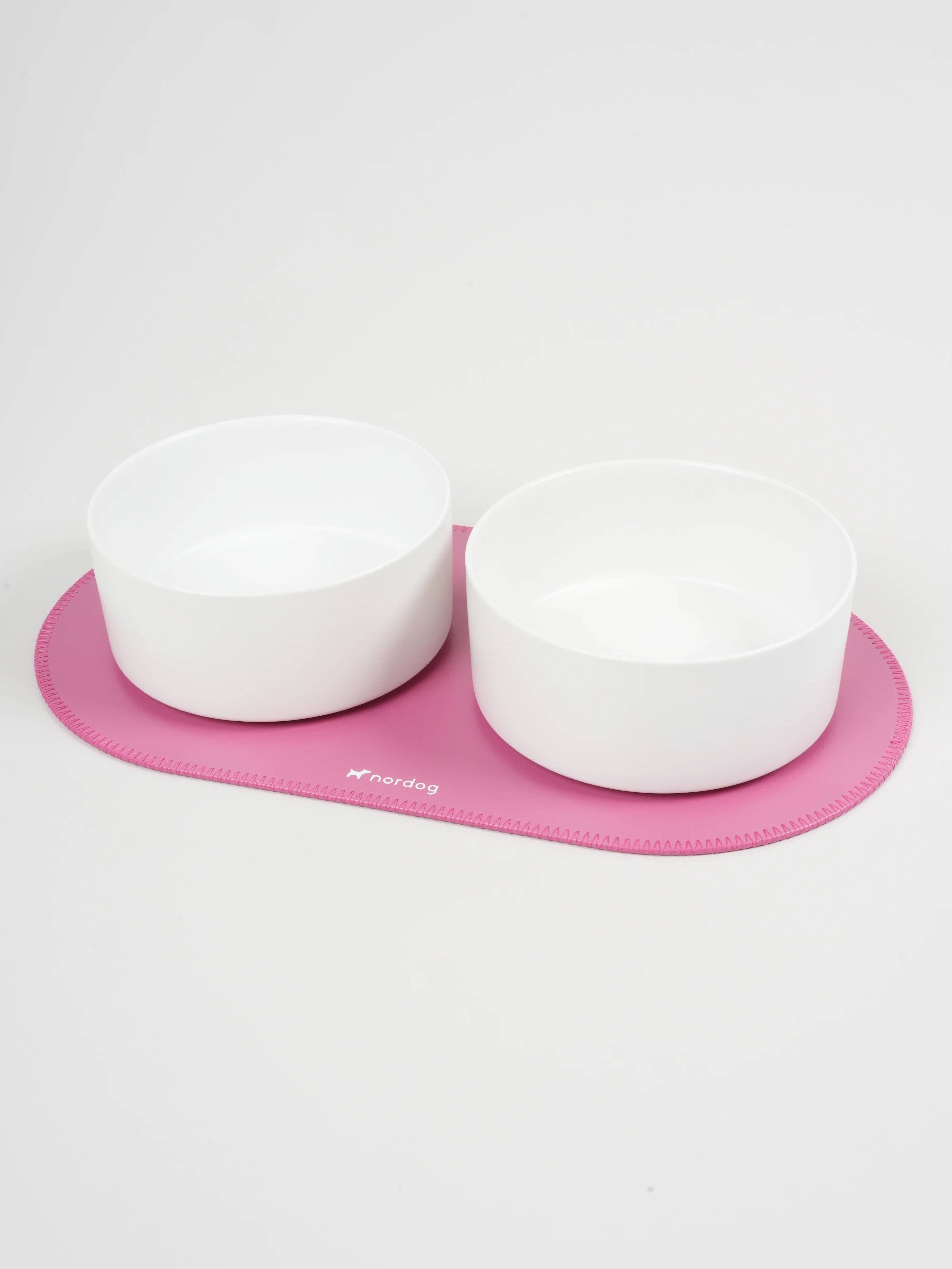 Nordog – wholesale Pet food mat – Dog – Placemat for dog bowls (pink, round)0