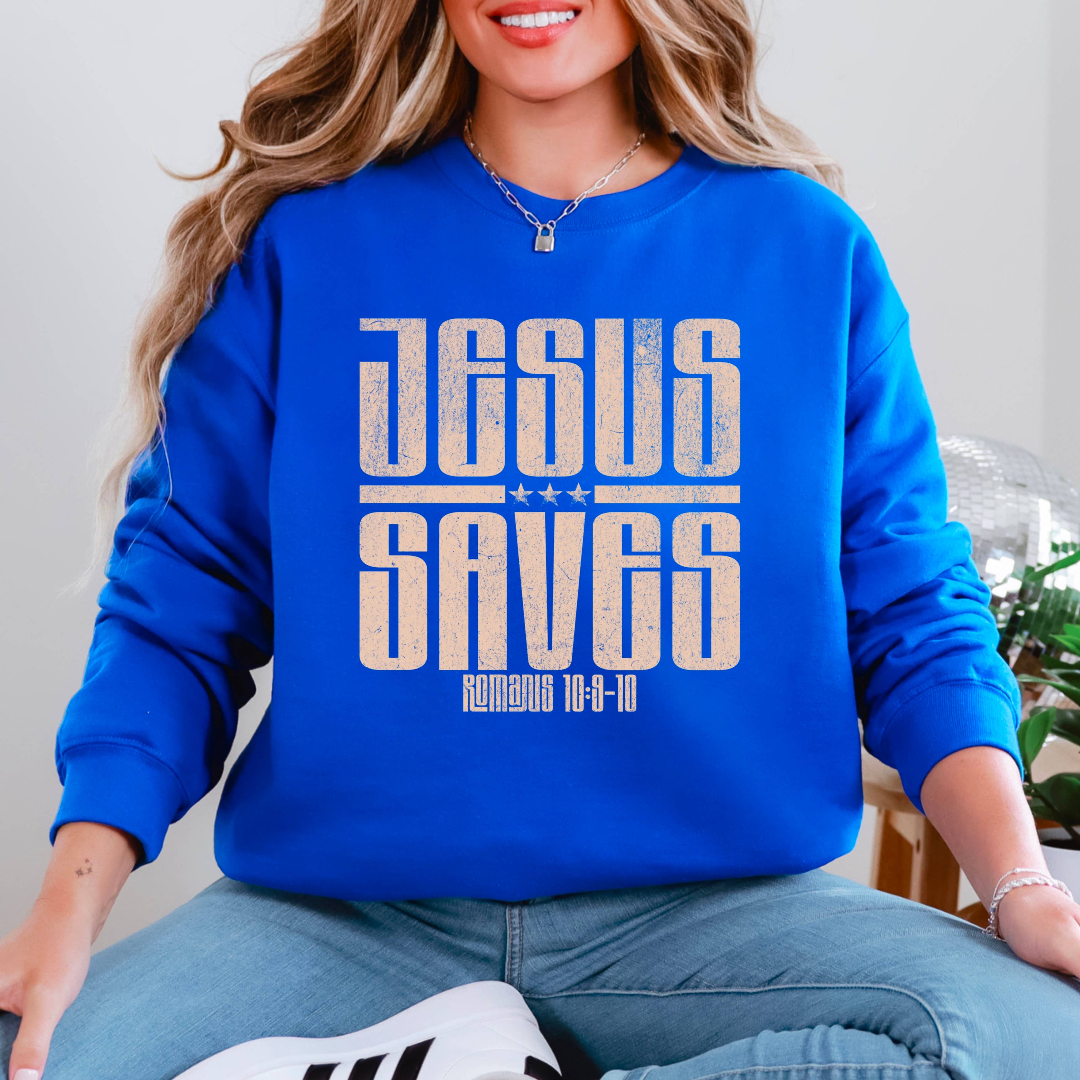 Shoppe SHC – Camisola gráfica - Mulher por atacado – Camisola de Mulher Cristã "Jesus Salva"2