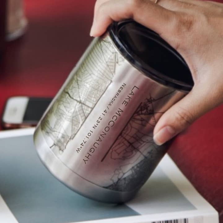 JACE.design - Wholesale Insulated Mug/Tumbler - Lake McConaughy NE Map Insulated Cup0