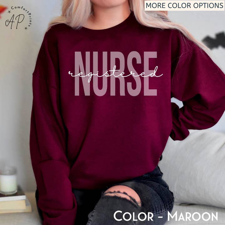 Registered Nurse Sweatshirt, RN Nurse Sweater for wholesale by APComfortPrints