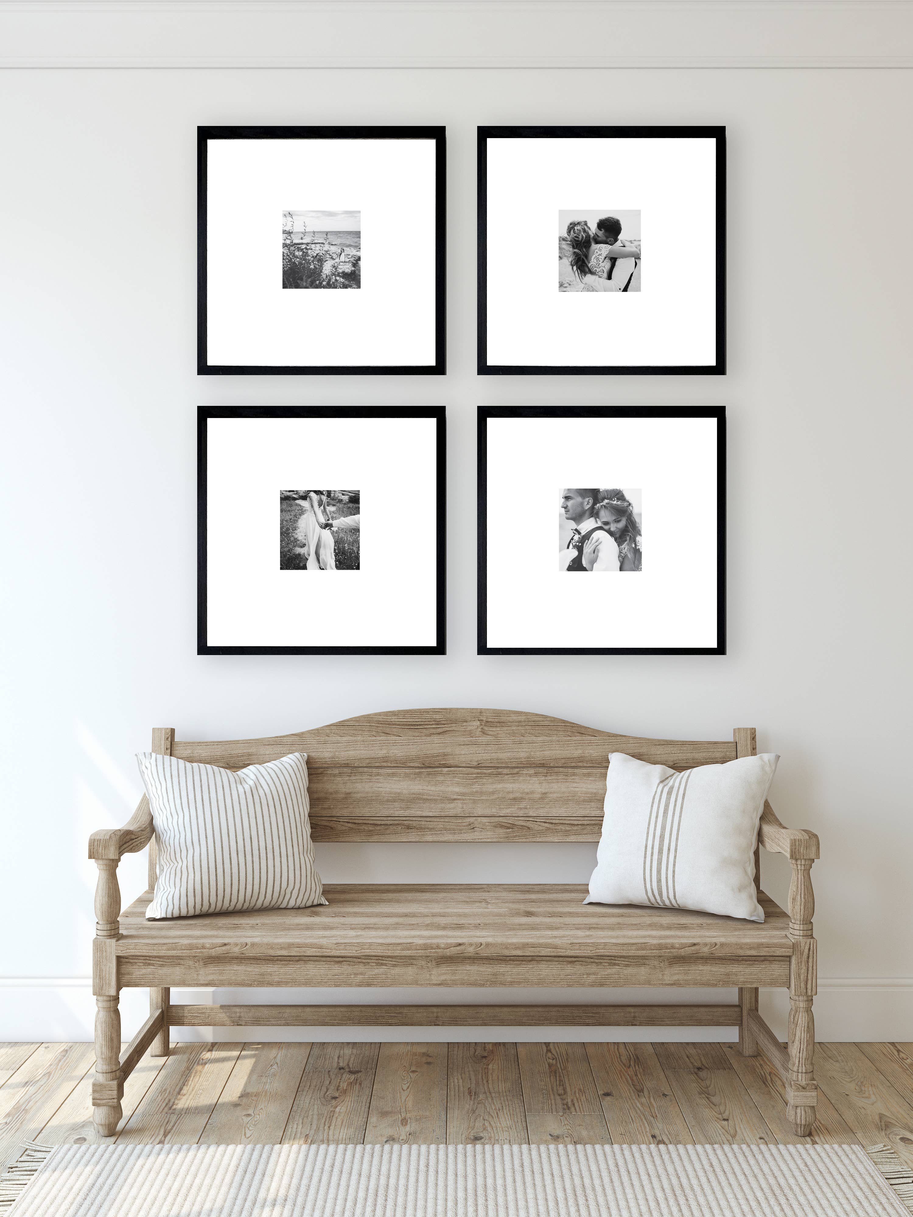 Brayden and Brooks – wholesale Picture frame – 24x24 Thick Matted Thin Black Photo Frame