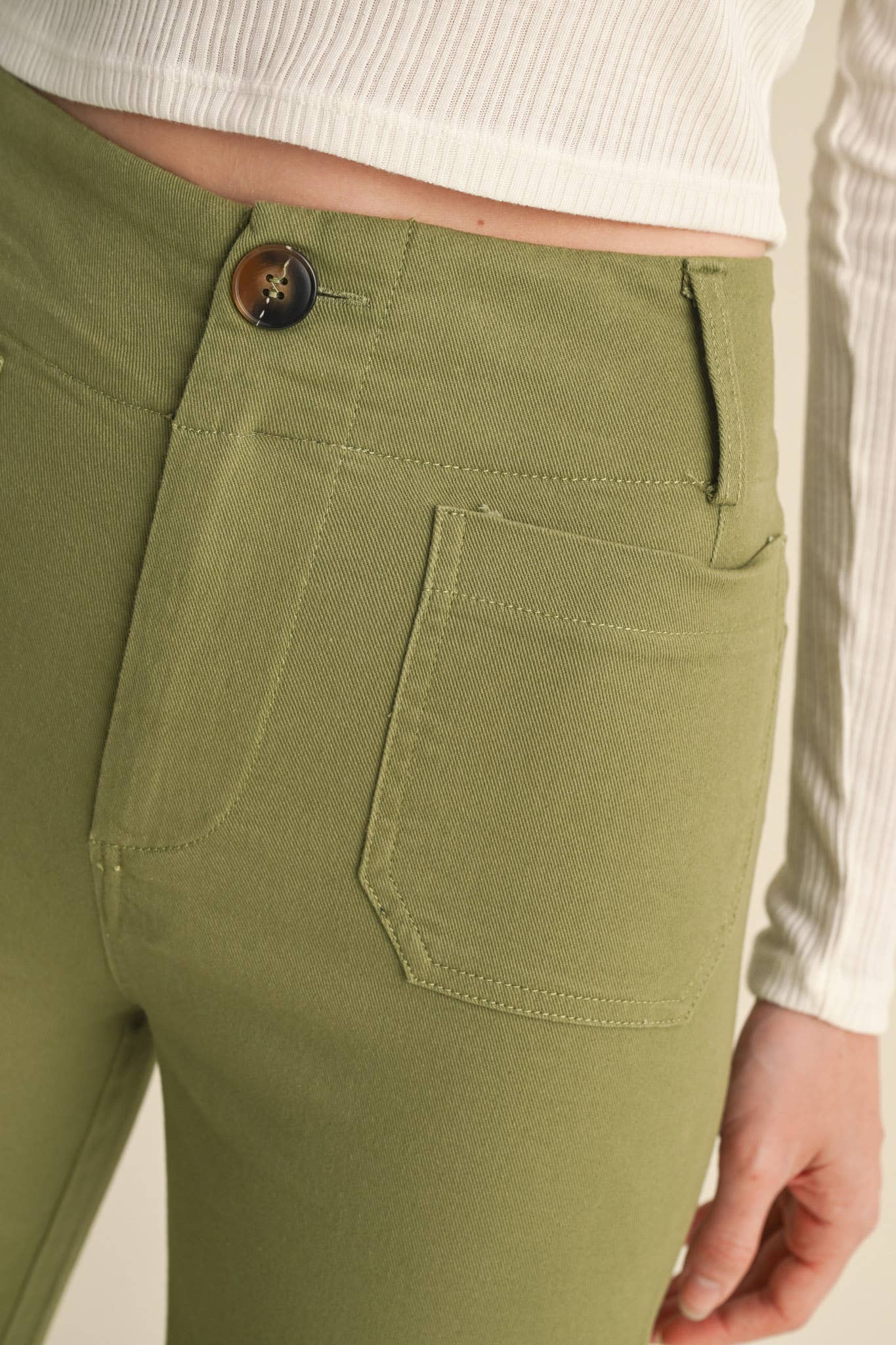 &MERCI - Wholesale Pants - Women's - HIGH WAIST CROPPED WIDE LEG PANTS MP330323