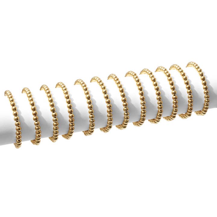 Splendid Iris - Wholesale Beaded Bracelet - Set/12 6Mm Beaded Bracelets