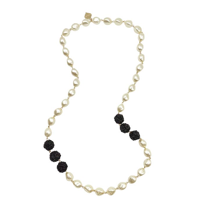 Collana Lunga con Perle a Grani - Leni per la vendita all'ingrosso da parte di Fornash