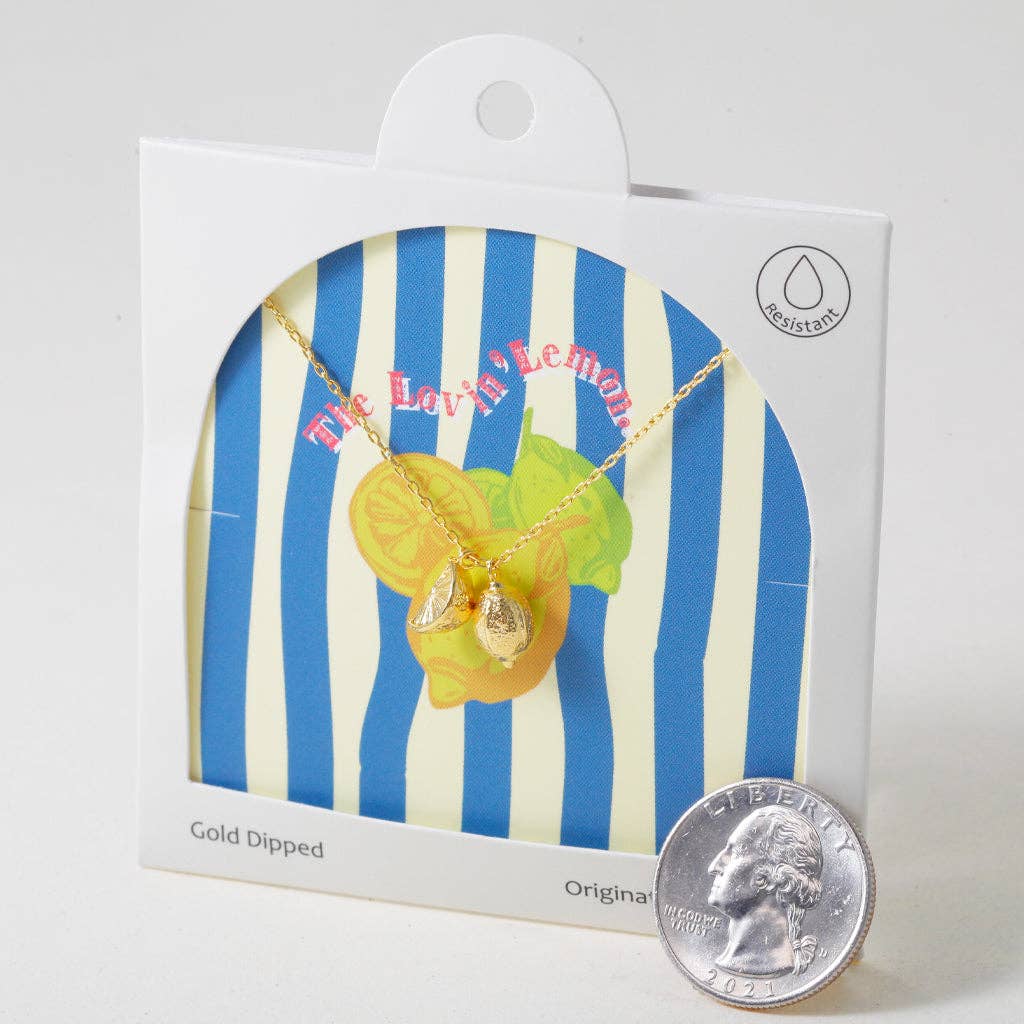 INKI STUDIO - Wholesale Pendant/Charm Necklace - Zesty Lemon Drop, Necklace3