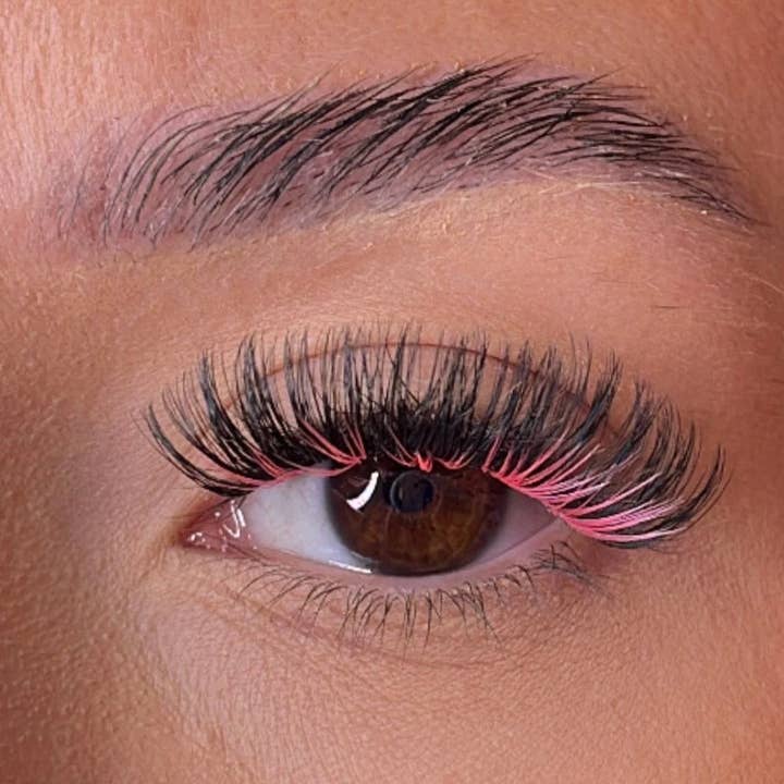 Eyesy Lash – wholesale False/fake eyelashes – PINK Premade Fans - Color Promade Fans 3D-10D - C, D, M, L3