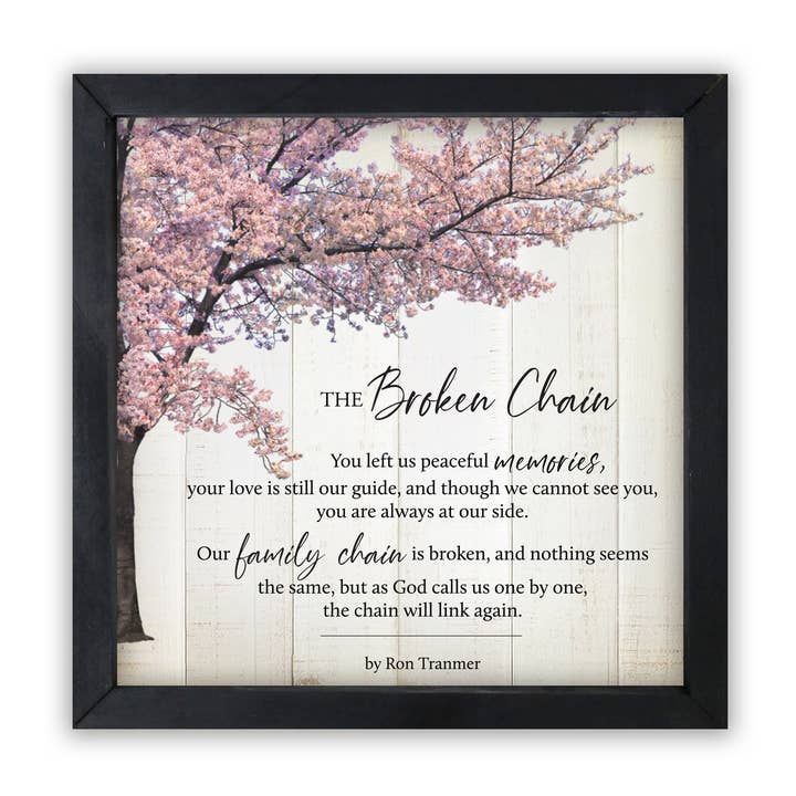Cherry Blossom Memorial Frame Shadow Box: The Broken Chain for wholesale by LifeSong Milestones