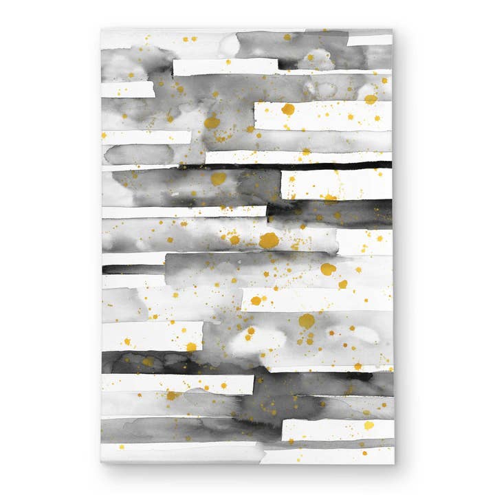 Schwarze Streifen mit Goldspritzern - Abstrakter Outdoor-Teppich für den Großhandel von BEGIN HOME DECOR