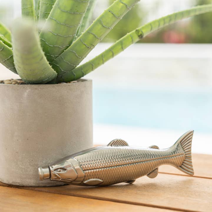 Fox Run Brands - Wholesale Flask - Outset Stainless Steel Fish Travel Flask, 4 Ounce Capacity